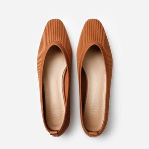 TIJN Ashley Knit Stretch Slip On Ballet Flats Caramel